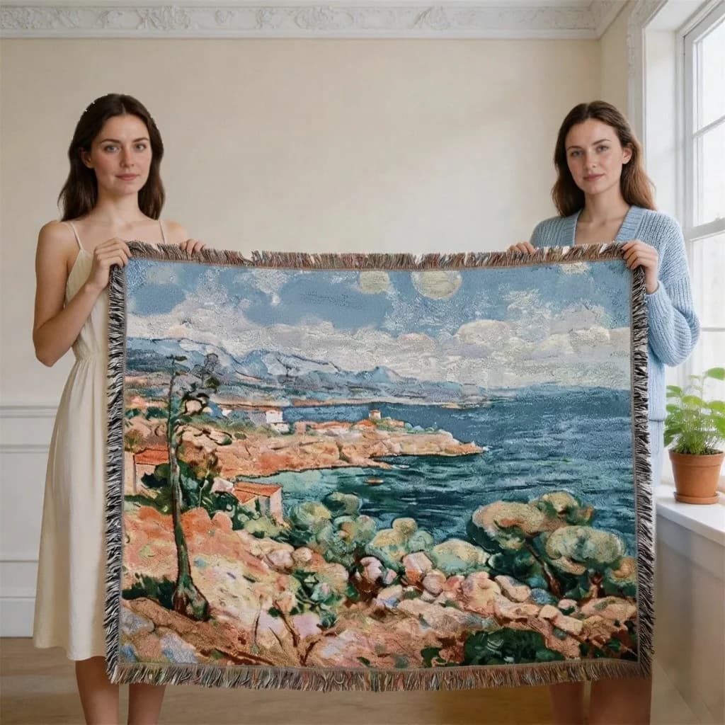 Koc narzutka tapiseria w stylu Van Gogha na sofę i ścianę