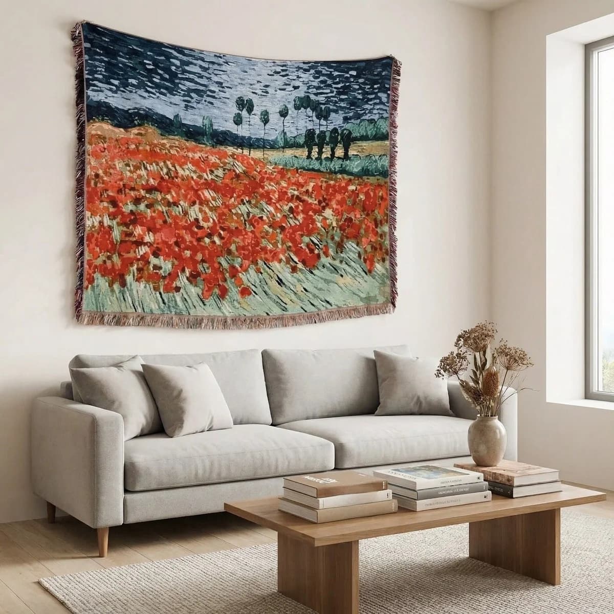 Koc dekoracyjny w stylu Van Gogha na sofę i ścianę
