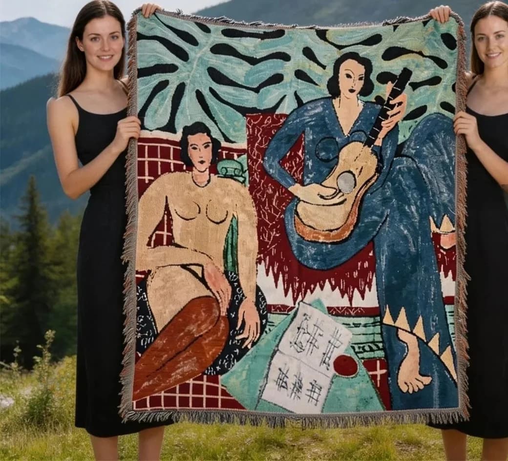 Tkany gobelin w stylu Matisse’a – narzuta na ścianę