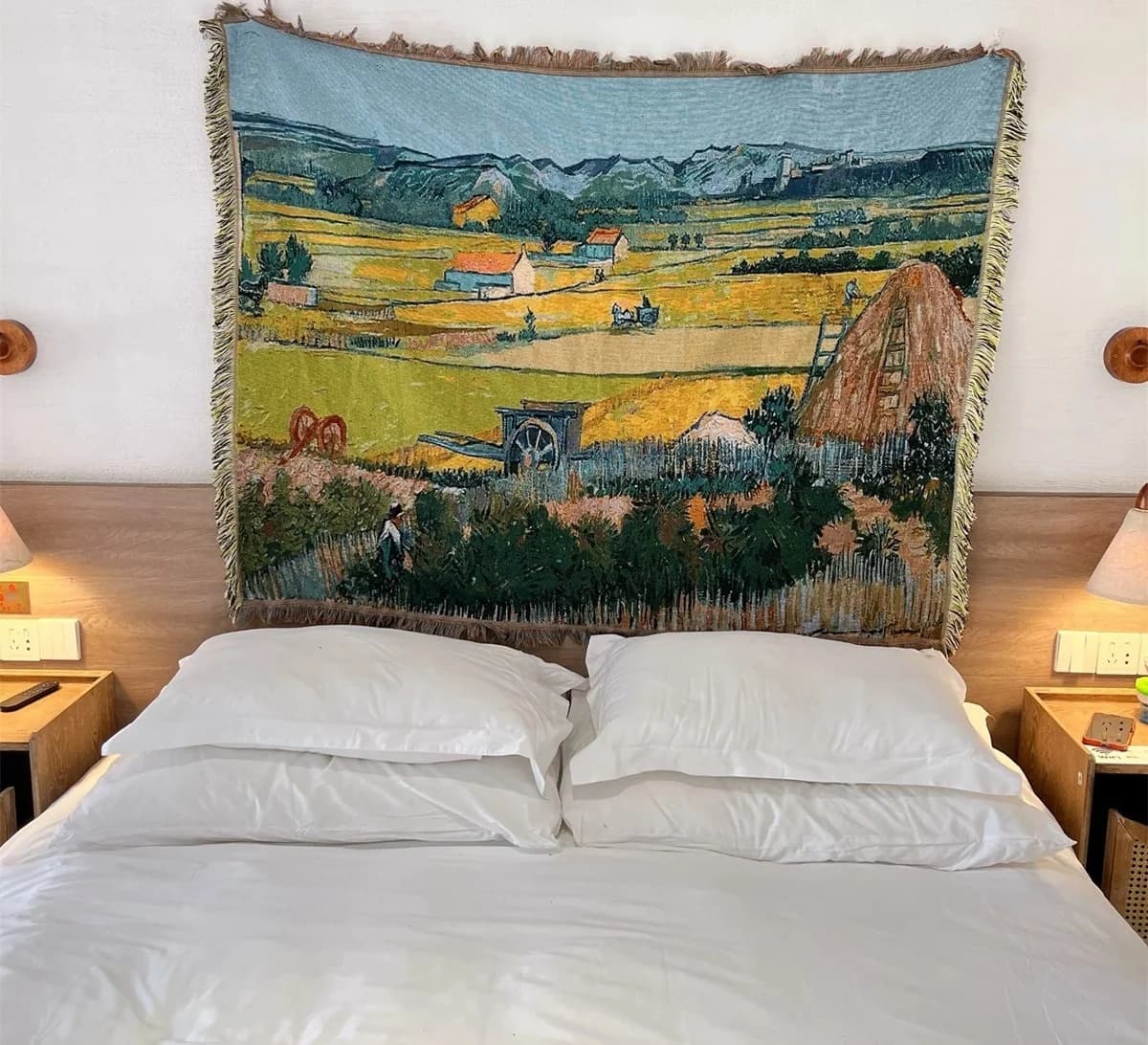 Koc narzutka z dzianiny Van Gogh do dekoracji sofy