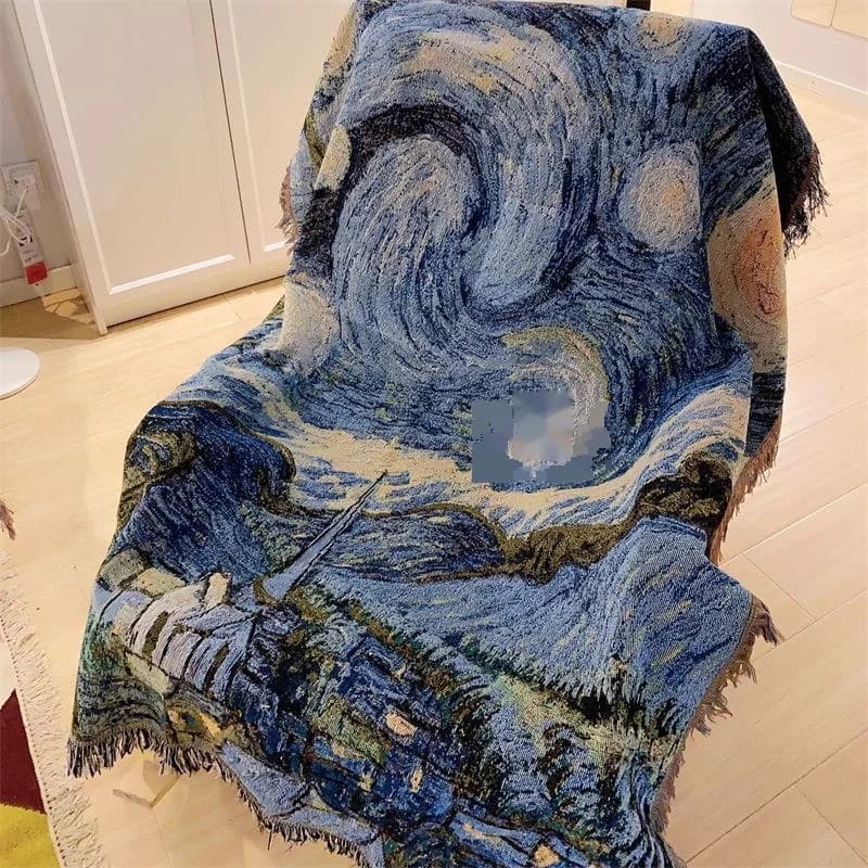 Koc na sofę Gwiaździsta noc Van Gogha