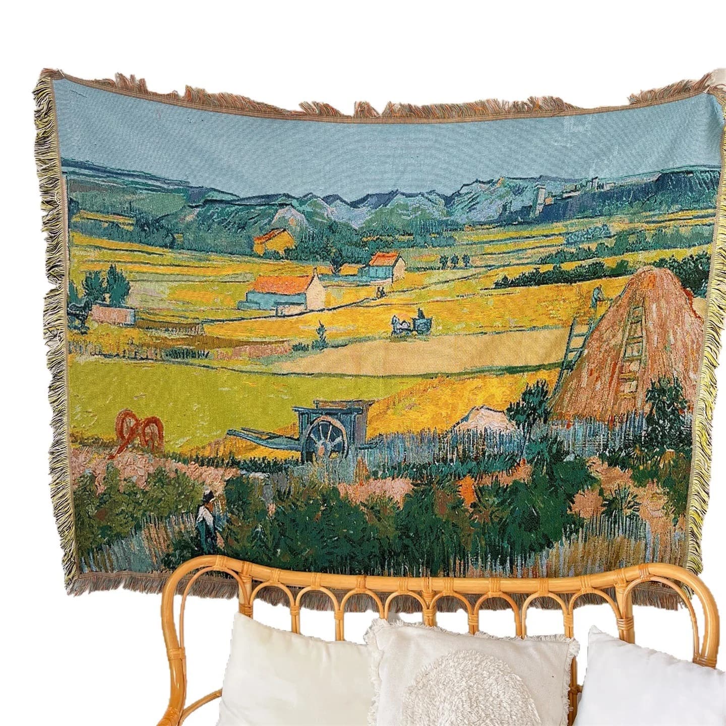 Koc narzutka z dzianiny Van Gogh do dekoracji sofy